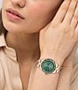 Color:Carnation Gold - Image 4 - Women's 36mm Santorini Three Hand Carnation Gold Tone Stainless Steel Bracelet Watch