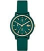 Color:Green - Image 1 - Women's Multifunction Textured Silicone Strap Watch