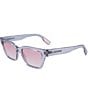 Color:Light Grey - Image 1 - Women's L6002S 53mm Rectangle Sunglasses