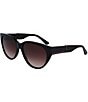 Color:Black - Image 1 - Women's L985S 59mm Oval Sunglasses
