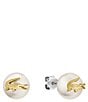Lacoste Women's Matchpoint Stud Earrings, Color:Gold - Image 1