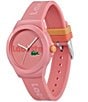 Color:Pink - Image 2 - Women's Neocroc Analog Pink Logo Silicone Strap Watch