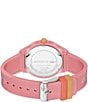 Color:Pink - Image 3 - Women's Neocroc Analog Pink Logo Silicone Strap Watch