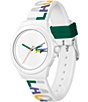 Color:White - Image 2 - Women's Neocroc Three-Hand White Logo Silicone Strap Watch