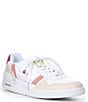 Color:White/Pink - Image 1 - T-Clip Leather Retro Sneakers