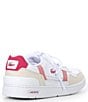 Color:White/Pink - Image 2 - T-Clip Leather Retro Sneakers