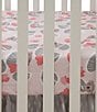 Color:Pink - Image 2 - Calypso Jungle Fitted Cotton Crib Sheet