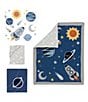Color:Multi - Image 2 - Milky Way Collection Space Galaxy 4-Piece Nursery Baby Crib Bedding Set