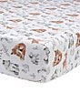 Color:Tan - Image 2 - Painted Forest Woodland Animals 4-Piece Nursery Crib Bedding Set