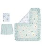 Color:Blue/White - Image 1 - Sweet Daisy Collection 3-Piece Floral Nursey Baby Crib Bedding Set