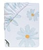 Color:White/Blue - Image 1 - Sweet Daisy Collection Cotton Floral Baby Fitted Crib Sheet