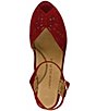 Color:Scarlet - Image 6 - Brenn Suede Wedge Sandals