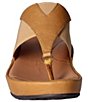Color:Lioness - Image 5 - Chantara Leather Platform Wedge Thong Sandals