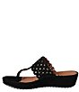 Color:Black - Image 4 - Chuxley Suede Platform Wedge Thong Sandals