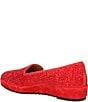 Color:Red Kid Suede - Image 3 - Correze Rhinestone Suede Platform Wedge Loafers