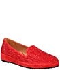 Color:Red Kid Suede - Image 1 - Correze Rhinestone Suede Platform Wedge Loafers
