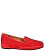 Color:Red Kid Suede - Image 2 - Correze Rhinestone Suede Platform Wedge Loafers
