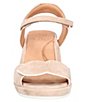 Color:Taupe/White - Image 5 - Marora Suede Platform Wedge Dress Sandals
