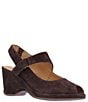 Color:Chocolate Suede - Image 1 - Onella Suede Ankle Strap Sandals
