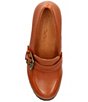 Color:Whiskey Lamba - Image 6 - Quinziano Leather Buckle Block Heel Loafer Pumps