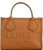 LANCEL JOUR DE LANCEL Small Logo Leather Tote Bag, Color:Camel - Image 1