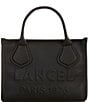 LANCEL JOUR DE LANCEL Small Logo Leather Tote Bag, Color:Black - Image 1