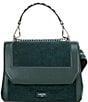 LANCEL Ninon de Lancel Medium Suede & Leather Flap Shoulder Bag, Color:Imperial Green - Image 1