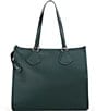 LANCEL Suede & Leather Logo Tote Bag, Color:Imperial Green - Image 2