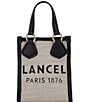 LANCEL Summer Mini Vertical Tote Bag, Color:Natural/Black - Image 1