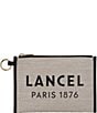 LANCEL Summer Zip Gold Hardware Coin Purse, Color:Natural/Black - Image 1