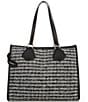 LANCEL Tweed Large Logo Tote Bag, Color:Black/White - Image 2