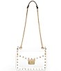 Color:Clear - Image 1 - Clear Lock with Studs Crossbody Bag