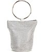 Landry Crystal Mesh O-Ring Top Handle Clutch, Color:Silver - Image 1