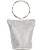 Landry Crystal Mesh O-Ring Top Handle Clutch, Color:Silver - Image 2