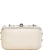 Color:Silver - Image 2 - Encrusted Crystal Minaudiere Clutch