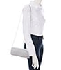 Landry Lurex Wave Flap Clutch, Color:Silver - Image 4