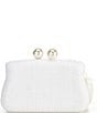 Color:White - Image 2 - Pearl Top Straw Tassel Minaudiere Clutch