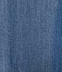 Landry Plus Size Solid Chambray Short Sleeve Split V-Neck Woven Caftan, Color:Chambray - Image 4