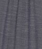 Landry Short Sleeve Split Round Neck Button Front Denim Caftan, Color:Denim - Image 5
