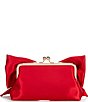 Color:Red - Image 2 - XL Satin Bow Frame Clutch
