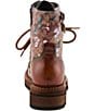 L'ARTISTE All The Way Floral Embossed Leather Combat Booties - Image 5