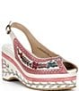 L'ARTISTE Artdevivre Leather Slingback Platform Peep Toe Wedges - Image 1