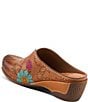 L'ARTISTE Chienti Floral Painted Perforated Leather Clogs - Image 4