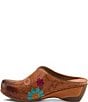 L'ARTISTE Chienti Floral Painted Perforated Leather Clogs - Image 5