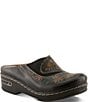 L'ARTISTE Chino Hand Painted Floral Leather Mule Clogs - Image 1