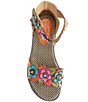 L'ARTISTE Cruzer Leather Flower Embellished Wedge Sandals - Image 5