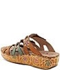 L'ARTISTE Cuddlecake Leather Flower Applique Platform Wedge Slide Sandals - Image 6