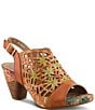 L'ARTISTE Eclipsing Leather Cut Out Floral Slingback Sandals - Image 1