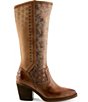 L'ARTISTE Empress Floral Printed Tall Leather Riding Boots - Image 2