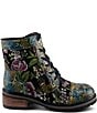 L'ARTISTE Fantastic Embroidered and Embossed Floral Combat Booties - Image 4